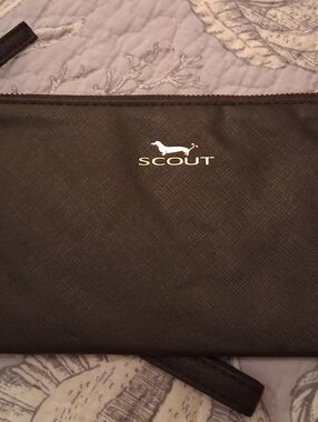 Scout Black Wristlet With Zipper Closure.